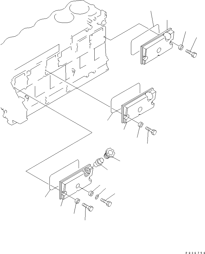 Схема запчастей Komatsu SA6D117-1W - БЛОК ЦИЛИНДРОВ COVER БЛОК ЦИЛИНДРОВ