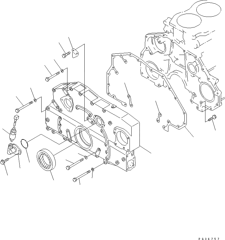 Схема запчастей Komatsu SA6D117-1W - ПЕРЕДН. COVER БЛОК ЦИЛИНДРОВ