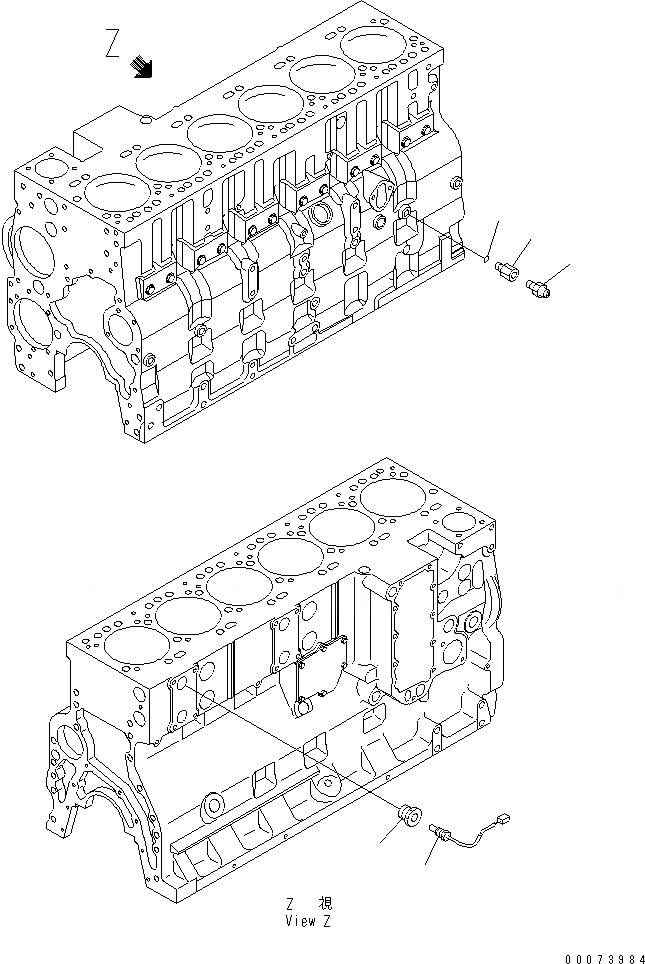 Схема запчастей Komatsu SA6D114E-2 - ДАТЧИК ТЕМПЕРАТУРЫ ВОДЫ И МАСЛ. PRESSURE ПЕРЕКЛЮЧАТЕЛЬ ДВИГАТЕЛЬ