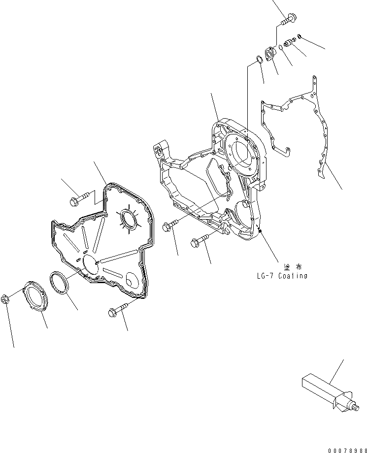 Схема запчастей Komatsu SA6D114E-2 - ПЕРЕДН. COVER ДВИГАТЕЛЬ