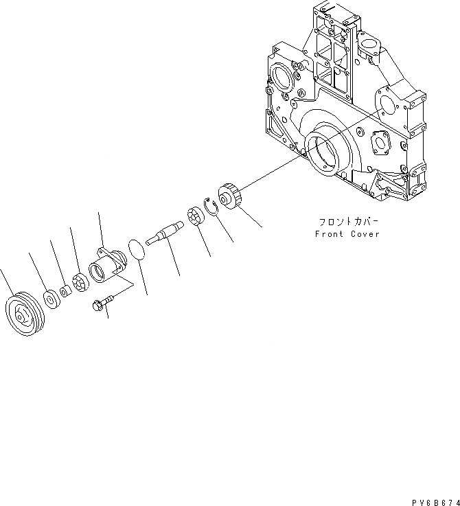 Схема запчастей Komatsu SA6D140E-3CM-7 - ПЕРЕДН. МЕХ-М ОТБОРА МОЩНОСТИ (ЗАПЫЛЕНН СПЕЦ-Я.) ДВИГАТЕЛЬ