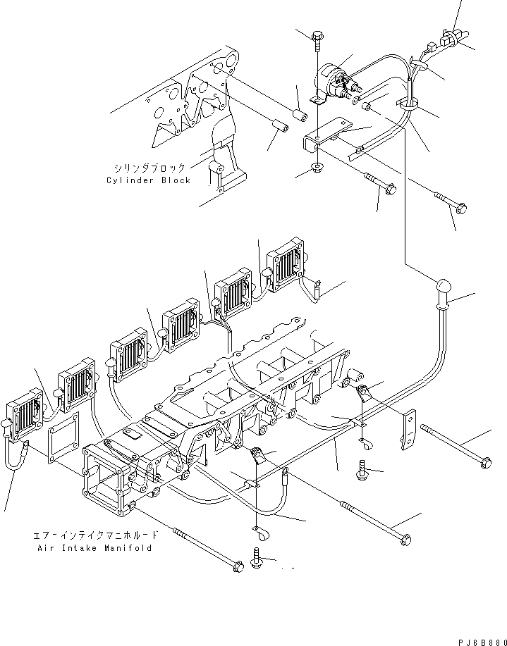 Схема запчастей Komatsu SA6D140E-3CM-7 - ЭЛЕКТРОПРОВОДКА (/) ПЕРЕКЛЮЧАТЕЛЬ И ОБОГРЕВАТЕЛЬ. ДВИГАТЕЛЬ
