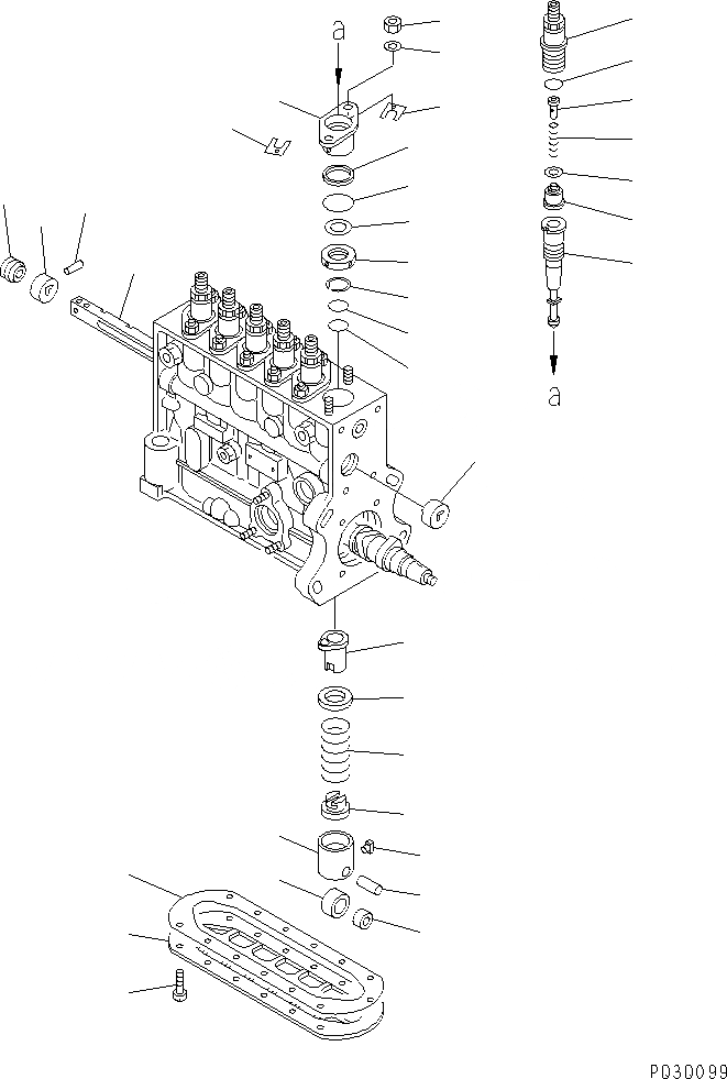 Схема запчастей Komatsu SA6D108-1C-7H - ТОПЛ. НАСОС (НАСОС) (/) (ДЛЯ ЭЛЕКТРИЧ. РЕГУЛЯТОРА) (ВНУТР. ЧАСТИ)(№-) ДВИГАТЕЛЬ