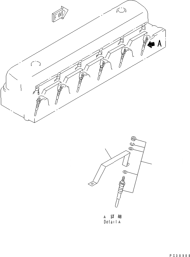 Схема запчастей Komatsu SA6D108-1C-7H - СВЕЧИ (С LEAD) ДВИГАТЕЛЬ