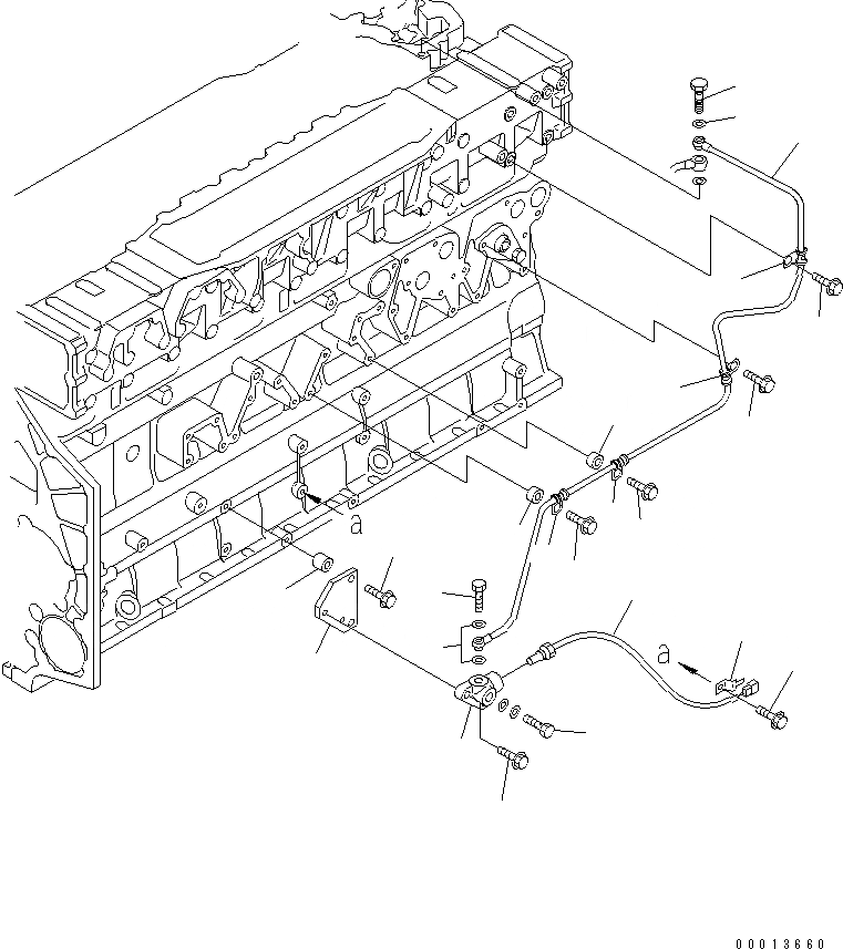 Схема запчастей Komatsu SA6D140E-3J-7 - ВОЗВРАТ ТОПЛИВА(№-) ДВИГАТЕЛЬ