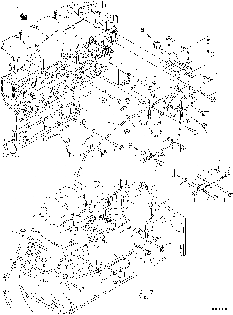 Схема запчастей Komatsu SA6D140E-3J-7 - ЭЛЕКТРОПРОВОДКА (/) ДАТЧИК(№-) ДВИГАТЕЛЬ