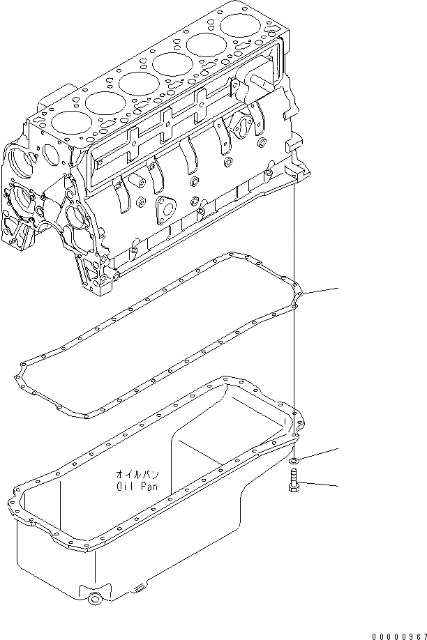 Схема запчастей Komatsu SA6D102E-2-B - МАСЛЯНЫЙ ПОДДОН КРЕПЛЕНИЕ ДВИГАТЕЛЬ