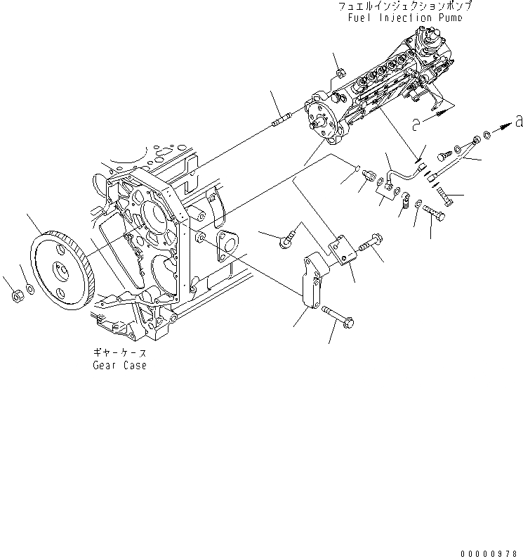 Схема запчастей Komatsu SA6D102E-2-B - КРЕПЛЕНИЕ ТОПЛ. НАСОСА ДВИГАТЕЛЬ