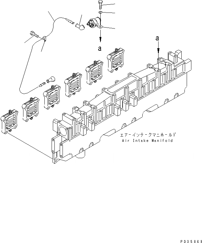 Схема запчастей Komatsu SA6D125E-2C-S - ВЫКЛЮЧАТЕЛЬ ПОДОГРЕВАТЕЛЯ(№89-) ДВИГАТЕЛЬ
