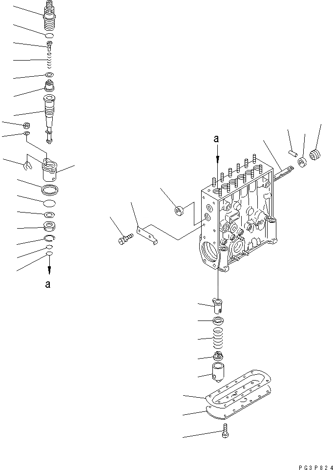 Схема запчастей Komatsu SA6D125E-2A-KU - ТОПЛ. НАСОС (НАСОС) (/) (ДЛЯ EC REGULATION) (ВНУТР. ЧАСТИ)(№77-87) ДВИГАТЕЛЬ