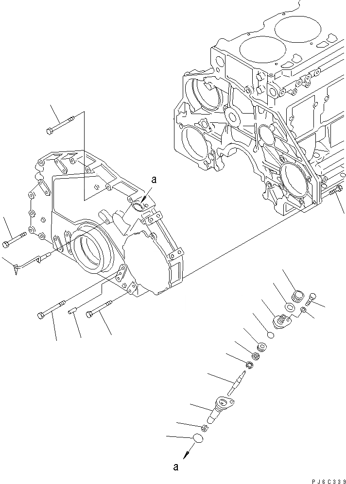 Схема запчастей Komatsu SA6D125E-2A-C7 - ПЕРЕДН. КРЫШКАКРЕПЛЕНИЕ(№778-) ДВИГАТЕЛЬ