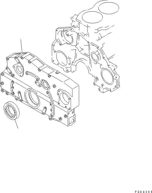 Схема запчастей Komatsu SA6D125-1HH - ПЕРЕДН. COVER(№-) ДВИГАТЕЛЬ