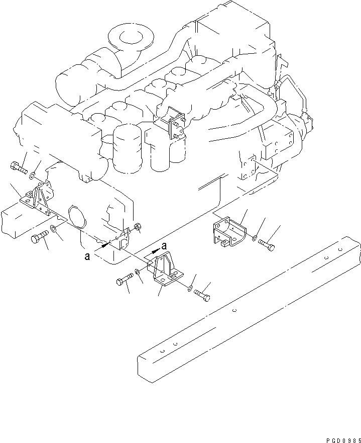 Схема запчастей Komatsu SA6D125-1HH - КРЕПЛЕНИЕ ДВИГАТЕЛЯ ДВИГАТЕЛЬ