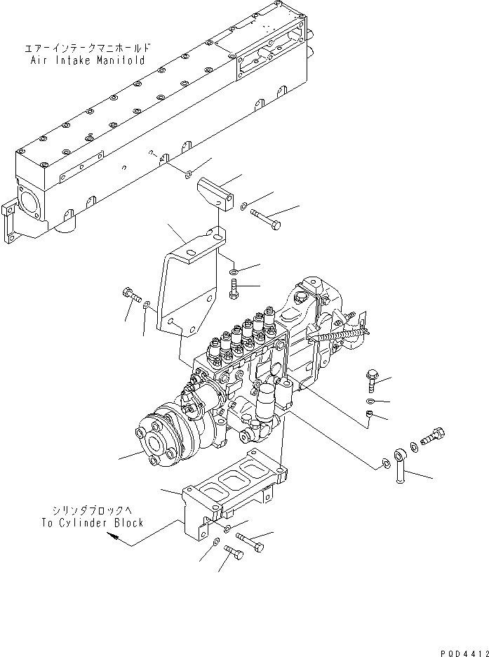 Схема запчастей Komatsu SA6D125-1HH - ТОПЛ. НАСОС (/)(№9-) ДВИГАТЕЛЬ