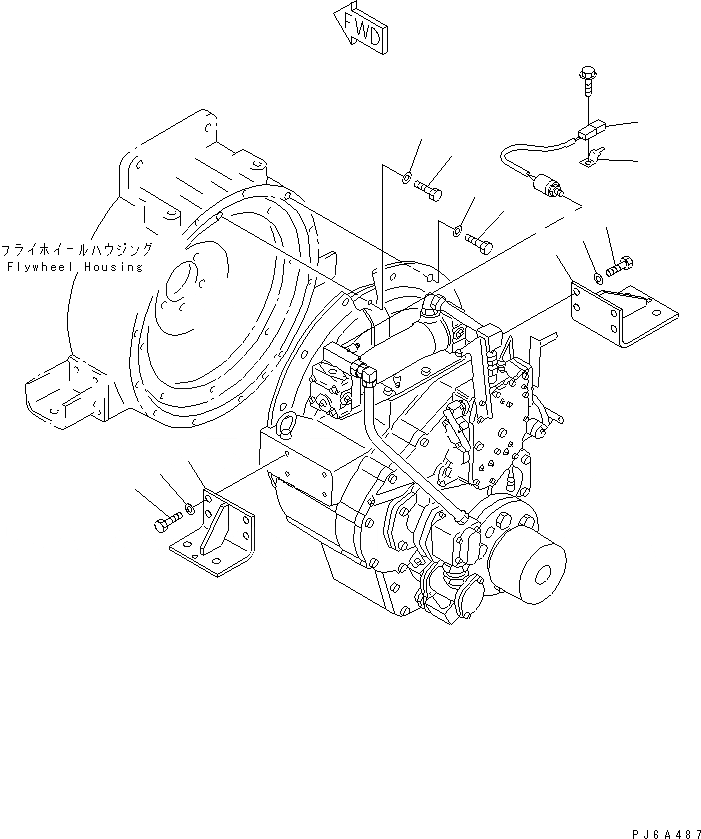 Схема запчастей Komatsu SA6D125-1HH - MARINE ПРИВОД КРЕПЛЕНИЕ (ДЛЯ MARINE ПРИВОД MG-T)(№7-) ДВИГАТЕЛЬ