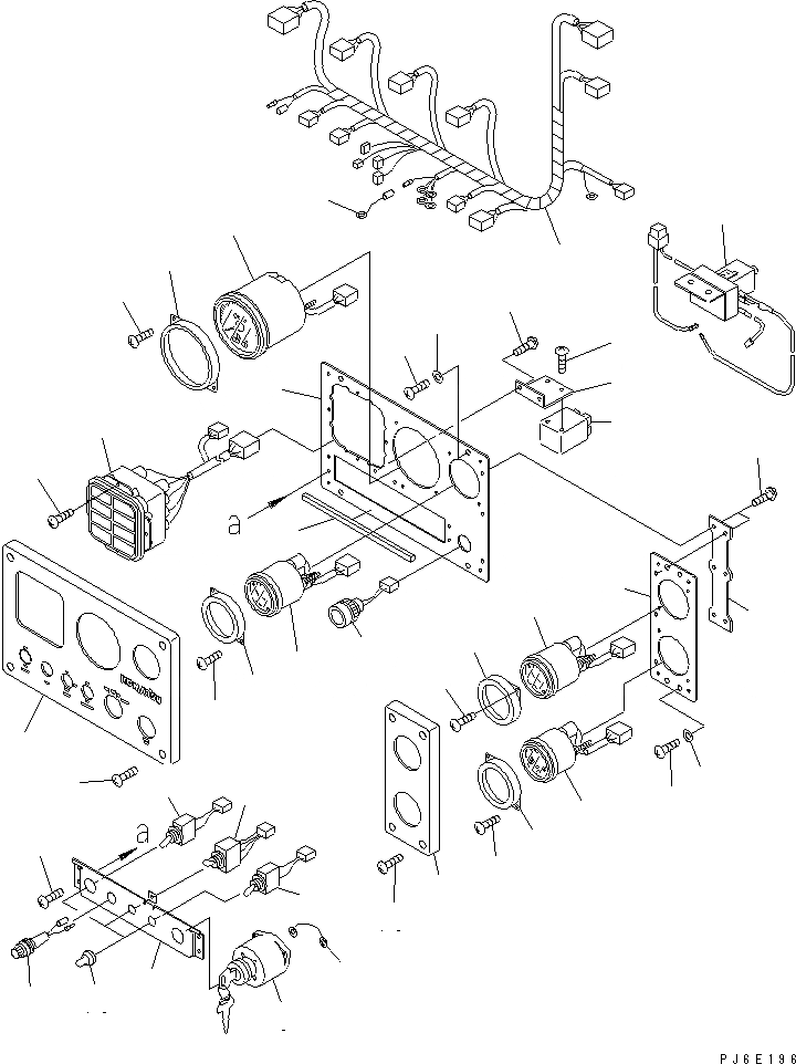 Схема запчастей Komatsu SA6D125-1HH - ПАНЕЛЬ ПРИБОРОВ(№-) ДВИГАТЕЛЬ
