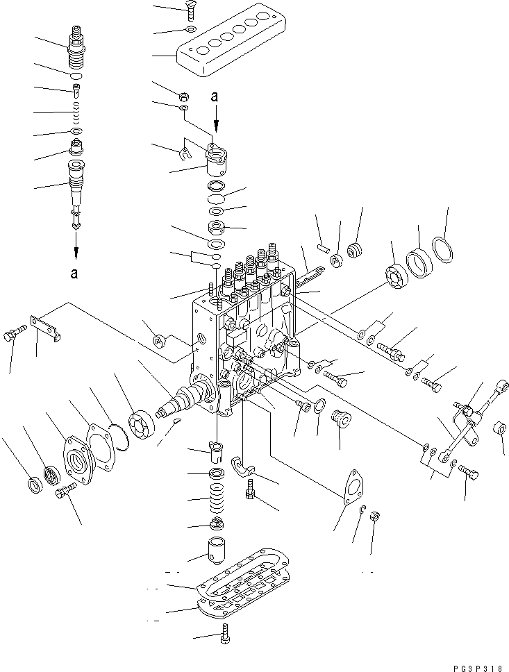 Схема запчастей Komatsu SA6D125-1Q - ТОПЛ. НАСОС (НАСОС) ТОПЛИВН. СИСТЕМА