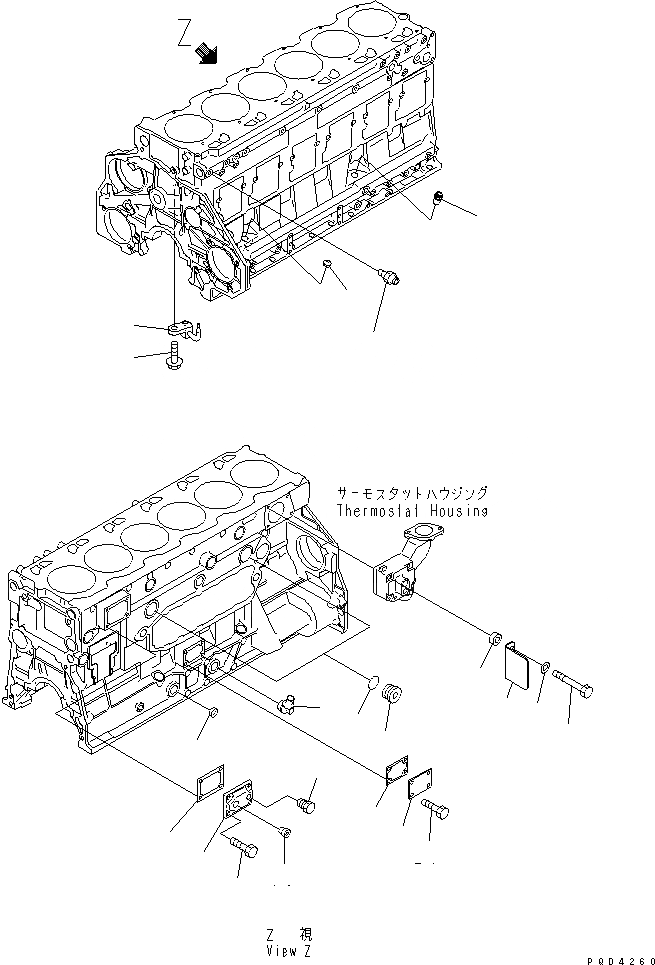 Схема запчастей Komatsu SA6D125E-2A-C - БЛОК ЦИЛИНДРОВ (/) (ДЛЯ ПРОХОДНОЙ ФИЛЬТР)(№9-777) ДВИГАТЕЛЬ