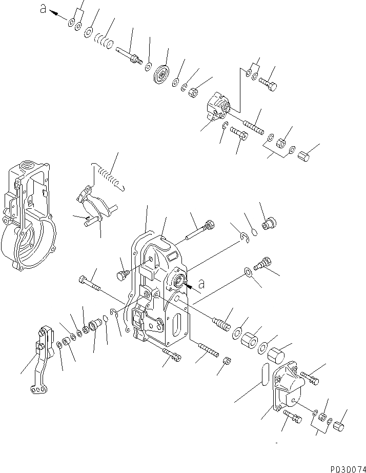 Схема запчастей Komatsu SA6D125E-2A-C - ТОПЛ. НАСОС (РЕГУЛЯТОР) (/) (С BOOST-COMPENSATOR) (ВНУТР. ЧАСТИ)(№7-77) ДВИГАТЕЛЬ