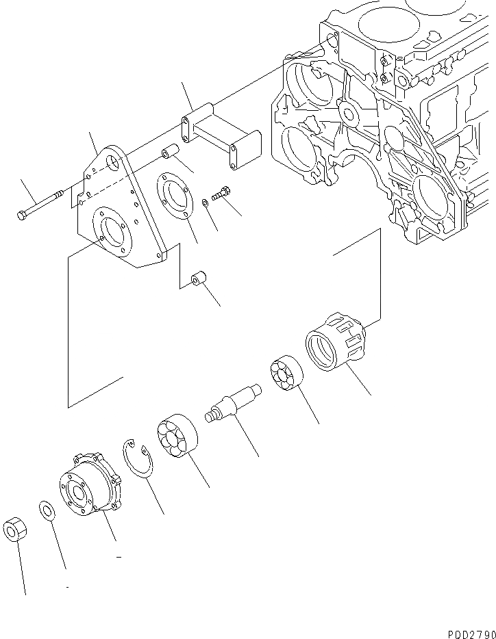 Схема запчастей Komatsu SA6D125E-2A-C - ПРИВОД ВЕНТИЛЯТОРА (ШКИВ DIA MM)(№7-) ДВИГАТЕЛЬ