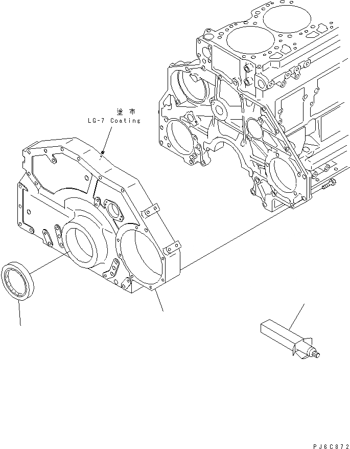 Схема запчастей Komatsu SA6D125E-3B-7 - ПЕРЕДН. COVER ДВИГАТЕЛЬ