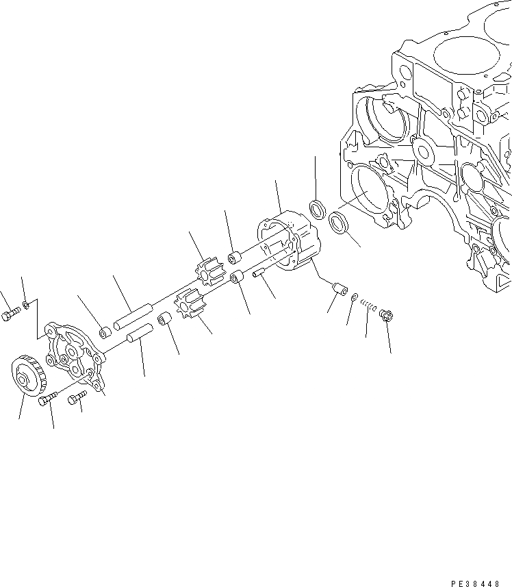 Схема запчастей Komatsu SA6D125E-3B-7 - МАСЛ. НАСОС ДВИГАТЕЛЬ