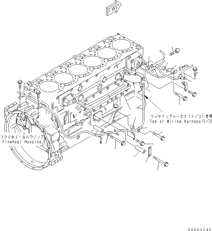 Схема запчастей Komatsu SA6D125E-3B-7 - ЭЛЕКТРОПРОВОДКА (/) ПРАВ. КРЕПЛЕНИЕ(№-) ДВИГАТЕЛЬ