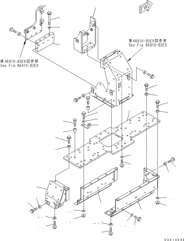 Схема запчастей Komatsu SA6D125E-3B-7 - ЗАЩИТА (/) (ДЛЯ ВЫПУСКНОЙ КОЛЛЕКТОР)(№-) ДВИГАТЕЛЬ