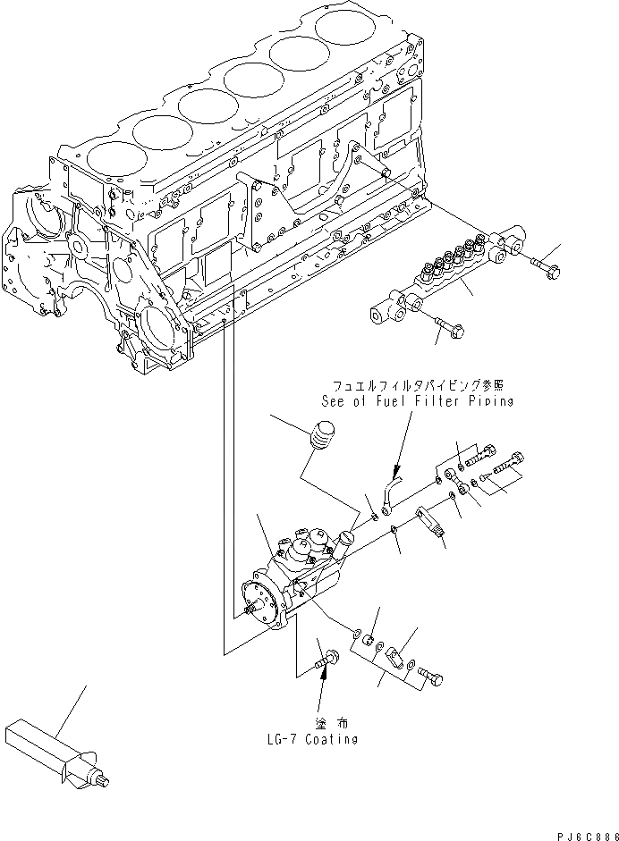 Схема запчастей Komatsu SA6D125E-3C-7A - ТОПЛИВН. НАСОС И COMMON RAIL(№-) ДВИГАТЕЛЬ