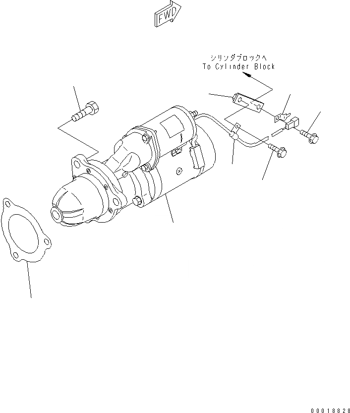 Схема запчастей Komatsu SA6D125E-3C-7A - КРЕПЛЕНИЕ СТАРТЕРА (7.KW) (TОБОД КОЛЕСАMING СПЕЦ-Я.)(№-) ДВИГАТЕЛЬ