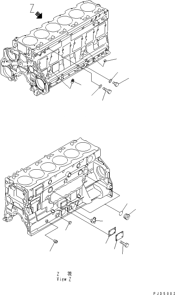 Схема запчастей Komatsu SA6D125E-2GD-W7 - ЗАГЛУШКА БЛОКА ЦИЛИНДРОВ И ЗАГЛУШКА(№7899-) ДВИГАТЕЛЬ