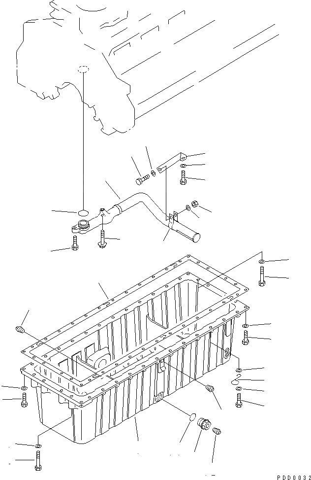 Схема запчастей Komatsu SA6D125E-2GD-W7 - МАСЛЯНЫЙ ПОДДОН И ВСАСЫВАЮЩИЙ ПАТРУБОК ДВИГАТЕЛЬ