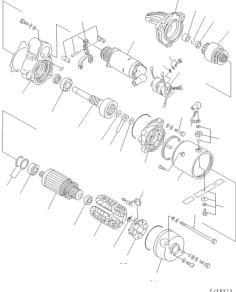 Схема запчастей Komatsu SA6D125E-2GD-W7 - СТАРТЕР (7.KW) (ВНУТР. ЧАСТИ) ДВИГАТЕЛЬ