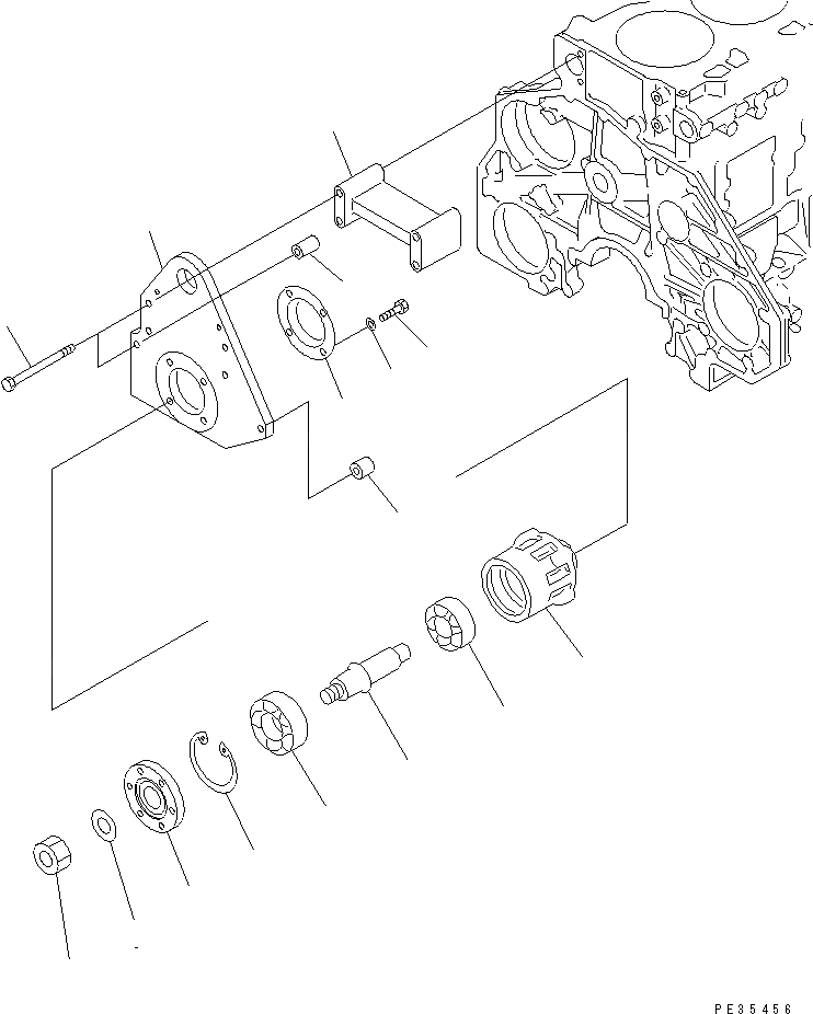 Схема запчастей Komatsu SA6D125E-2A-7 - ПРИВОД ВЕНТИЛЯТОРА (ШКИВ DIA 98MM)(№7-79) ДВИГАТЕЛЬ
