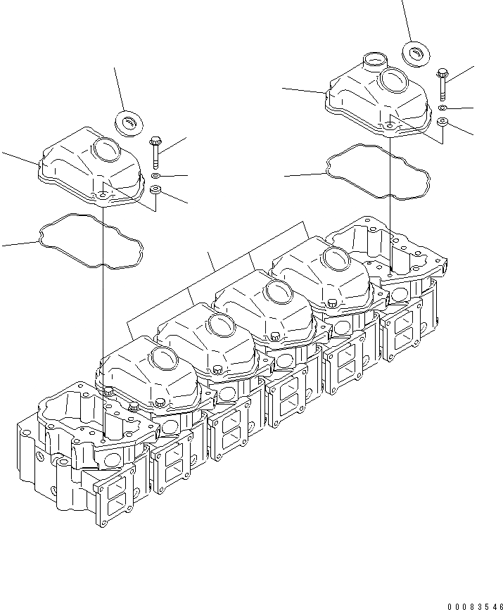 Схема запчастей Komatsu SA6D125E-3A-7W - КРЫШКА ГОЛОВКИ(№9-) ДВИГАТЕЛЬ