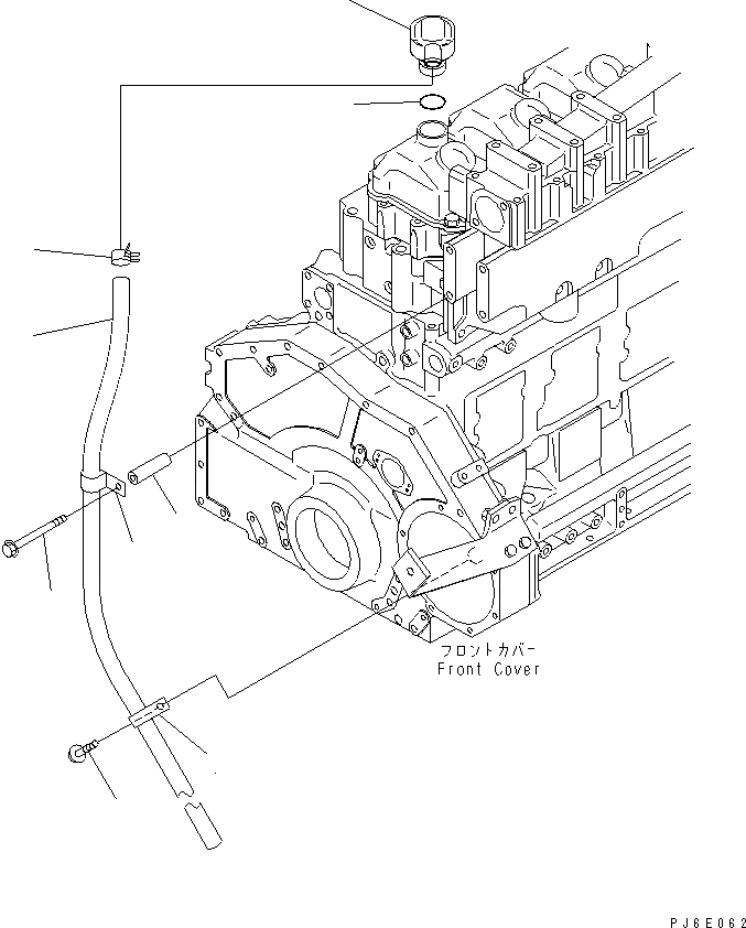 Схема запчастей Komatsu SA6D125E-3A-7W - КРЫШКА ГОЛОВКИ АКСЕССУАРЫ (САПУН)(№-) ДВИГАТЕЛЬ