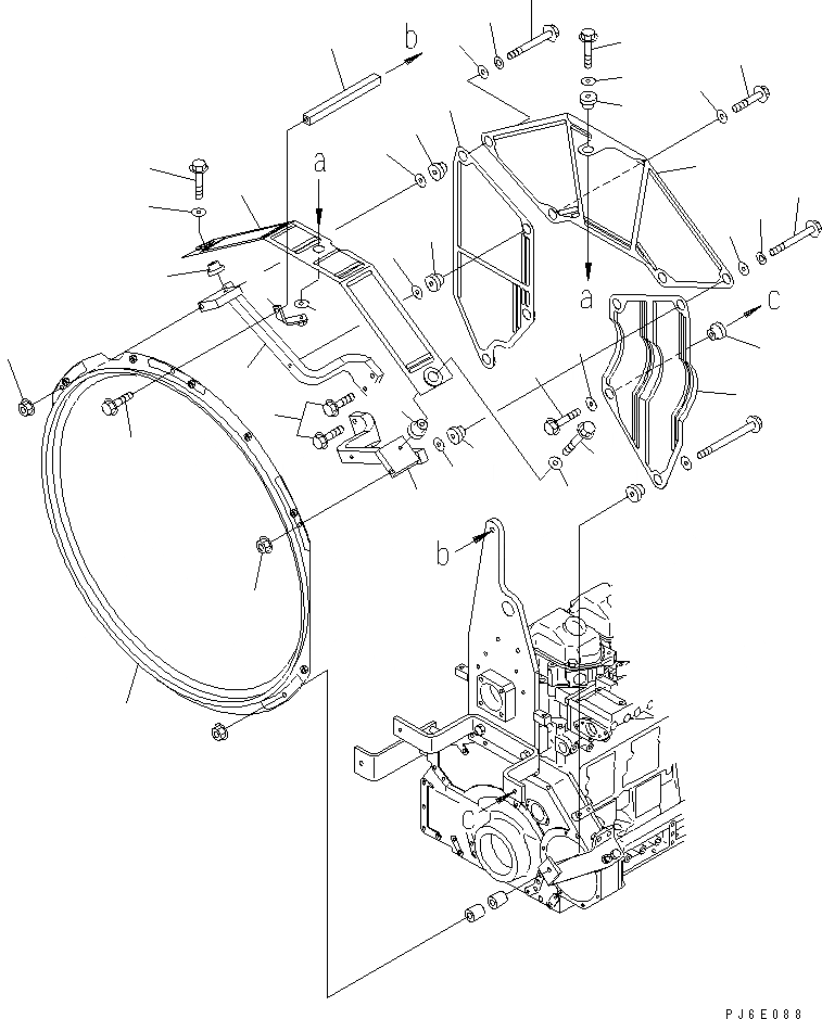 Схема запчастей Komatsu SA6D125E-3A-7W - ЗАЩИТА ВЕНТИЛЯТОРА (/) (ОБОГРЕВАТЕЛЬ. СПЕЦ-Я.)(№-) ДВИГАТЕЛЬ