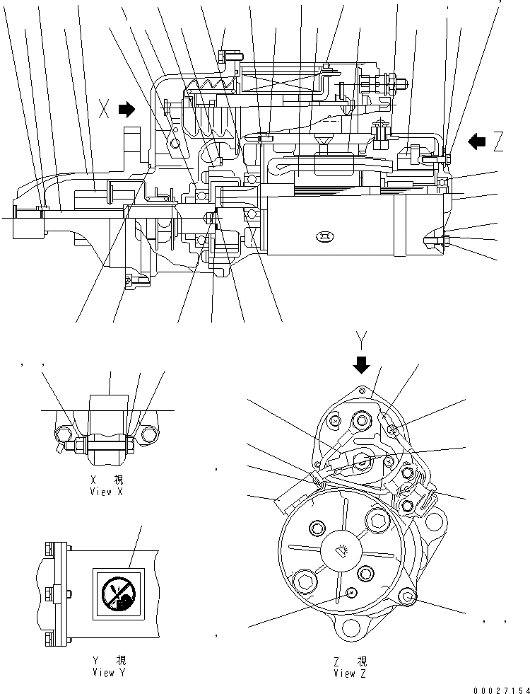 Схема запчастей Komatsu SA6D125E-3B-7 - СТАРТЕР (7.KW) (ANTI-АНТИКОРРОЗ. ЭЛЕМЕНТ СПЕЦ-Я.) (ВНУТР. ЧАСТИ)(№-) ДВИГАТЕЛЬ