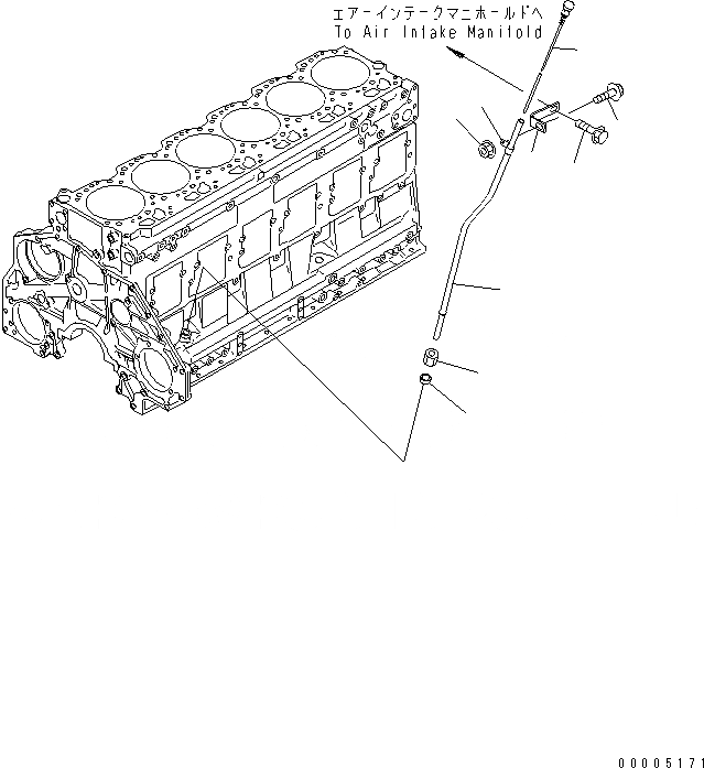 Схема запчастей Komatsu SA6D125E-3C-7A - МАСЛ. ЩУП(№-) ДВИГАТЕЛЬ