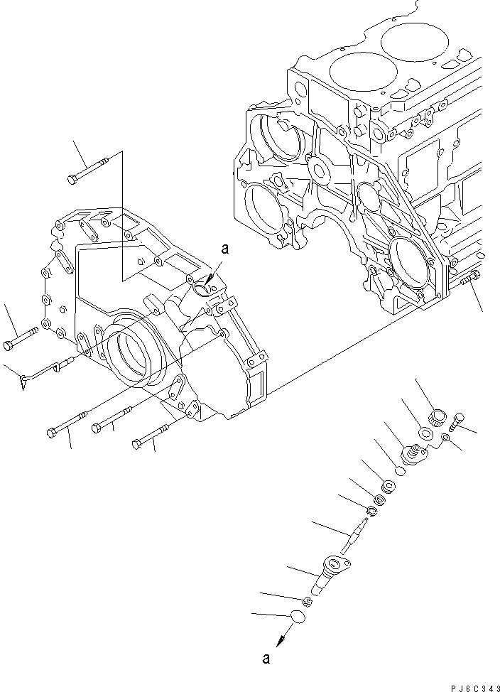 Схема запчастей Komatsu SA6D125E-2CT-T7 - ПЕРЕДН. КРЫШКАКРЕПЛЕНИЕ(№778-) ДВИГАТЕЛЬ