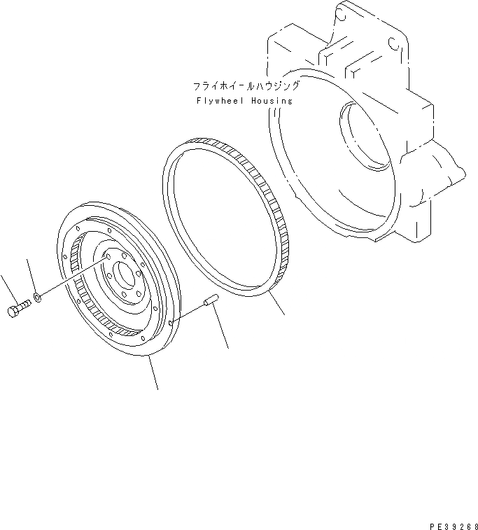 Схема запчастей Komatsu SA6D125E-2CT-T7 - МАХОВИК(№89-) ДВИГАТЕЛЬ