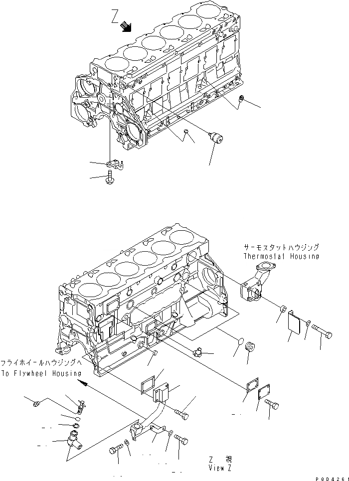 Схема запчастей Komatsu SA6D125E-2A-57 - БЛОК ЦИЛИНДРОВ (/)(№9-7) ДВИГАТЕЛЬ