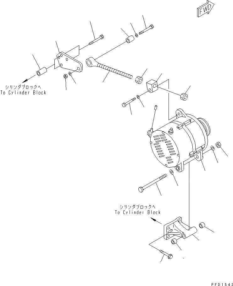 Схема запчастей Komatsu SA6D125E-2A-57 - КРЕПЛЕНИЕ ГЕНЕРАТОРА (A)(№9-) ДВИГАТЕЛЬ