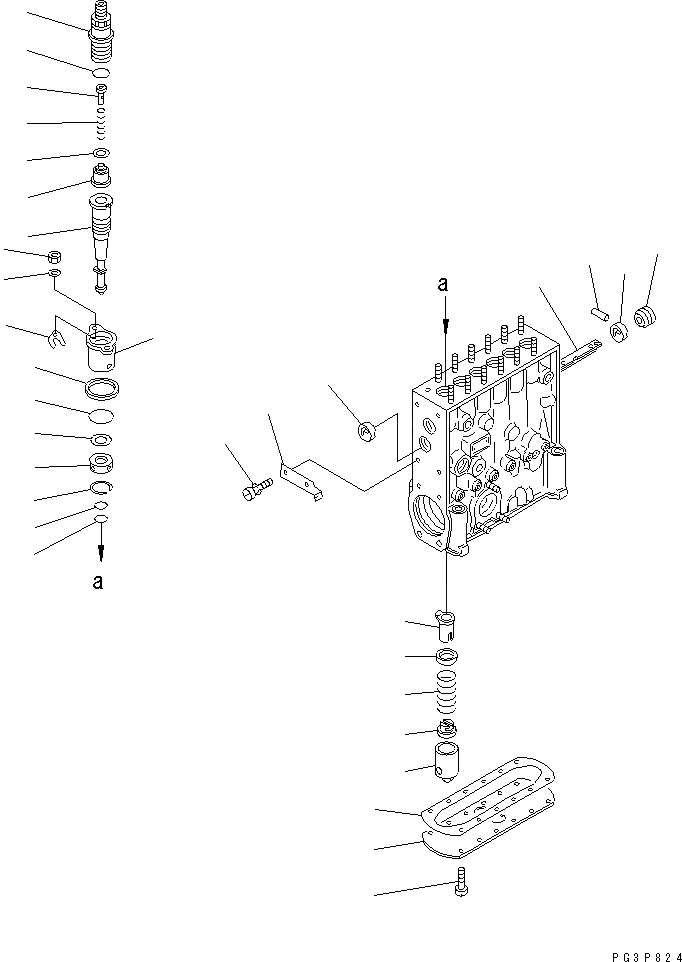 Схема запчастей Komatsu SA6D125E-2C-S7 - ТОПЛ. НАСОС (НАСОС) (/) (ВНУТР. ЧАСТИ)(№89-79) ДВИГАТЕЛЬ