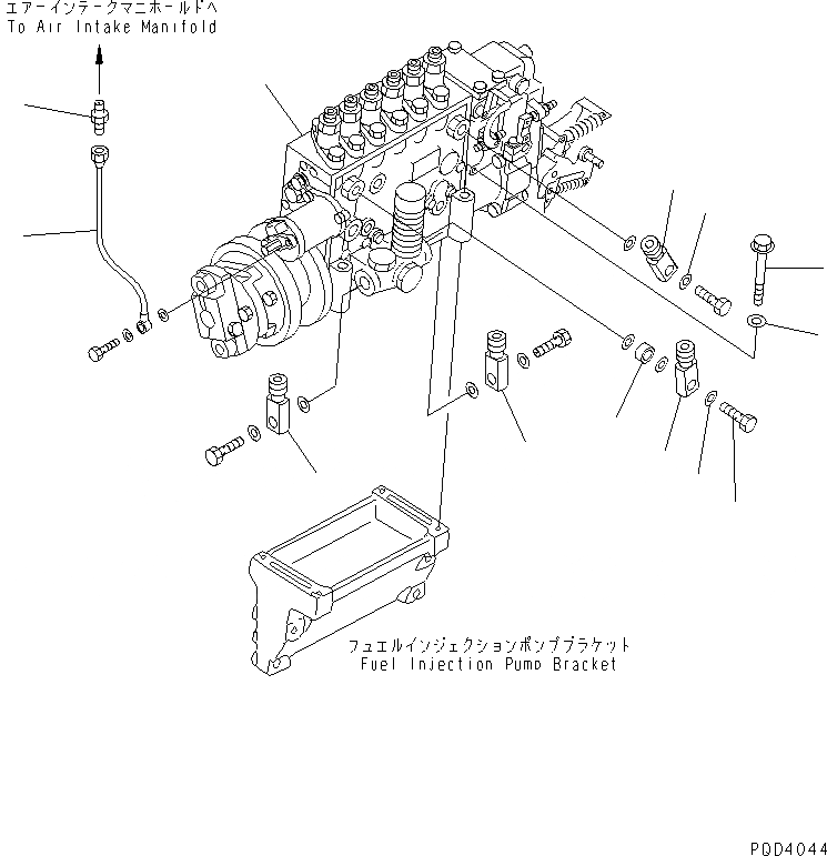 Схема запчастей Komatsu SA6D125E-2G-7 - КРЕПЛЕНИЕ ТОПЛ. НАСОСА (POWER UP СПЕЦ-Я.)(№7-) ДВИГАТЕЛЬ