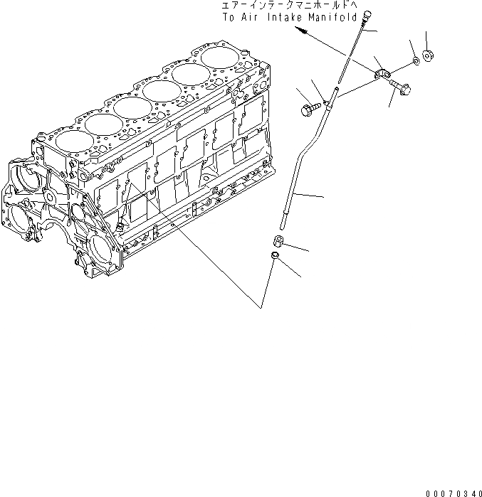 Схема запчастей Komatsu SA6D125E-3C-7T - МАСЛ. ЩУП (CHINA TОБОД КОЛЕСАMING СПЕЦ-Я.)(№8-) ДВИГАТЕЛЬ