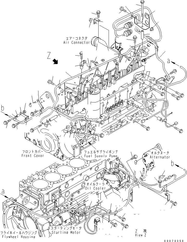 Схема запчастей Komatsu SA6D125E-3C-7T - ЭЛЕКТРОПРОВОДКА (/) ОСНОВН. Э/ПРОВОДКА (CHINA TОБОД КОЛЕСАMING СПЕЦ-Я.)(№8-) ДВИГАТЕЛЬ