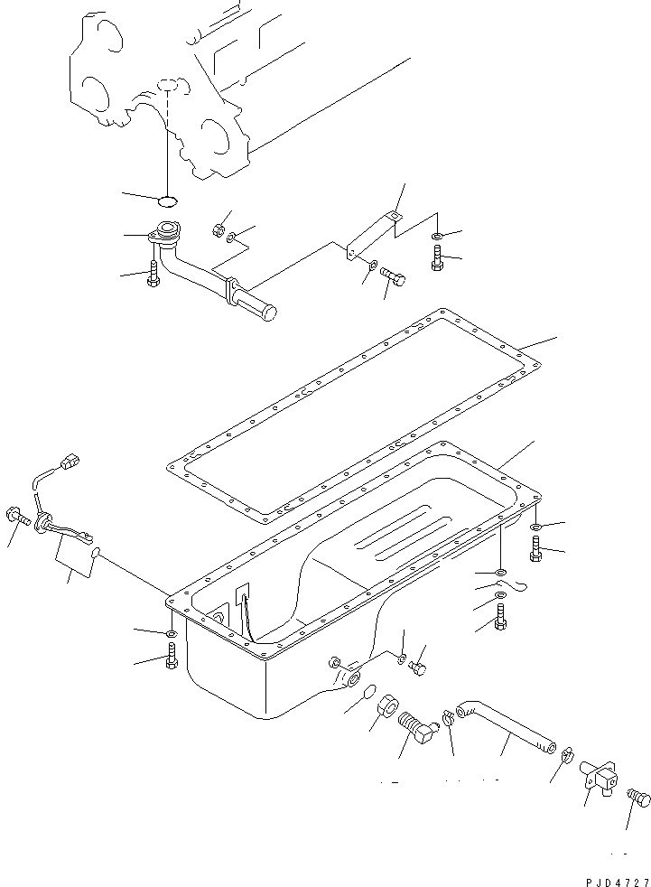Схема запчастей Komatsu SA6D125E-2C-S7 - МАСЛЯНЫЙ ПОДДОН И ВСАСЫВАЮЩИЙ ПАТРУБОК(№7887-) ДВИГАТЕЛЬ