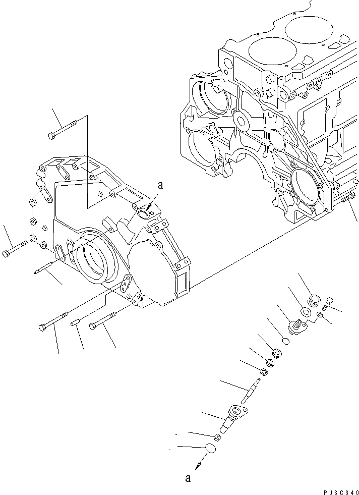 Схема запчастей Komatsu SA6D125E-2B-7 - ПЕРЕДН. КРЫШКАКРЕПЛЕНИЕ(№778-) ДВИГАТЕЛЬ