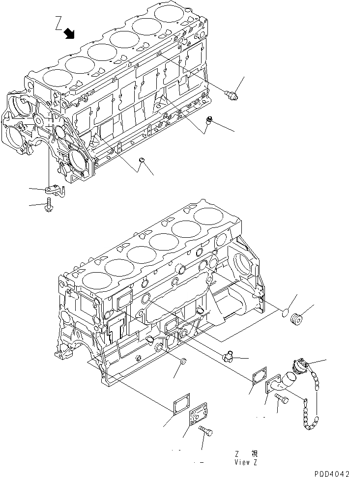 Схема запчастей Komatsu SA6D125E-2G-7 - БЛОК ЦИЛИНДРОВ (/) (БЛОКИР. НАПОЛНИТЕЛЬ ТИП)(№7-777) ДВИГАТЕЛЬ